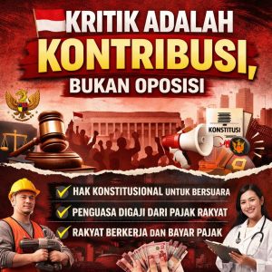 Read more about the article Kritik Adalah Kontribusi, Bukan Oposisi