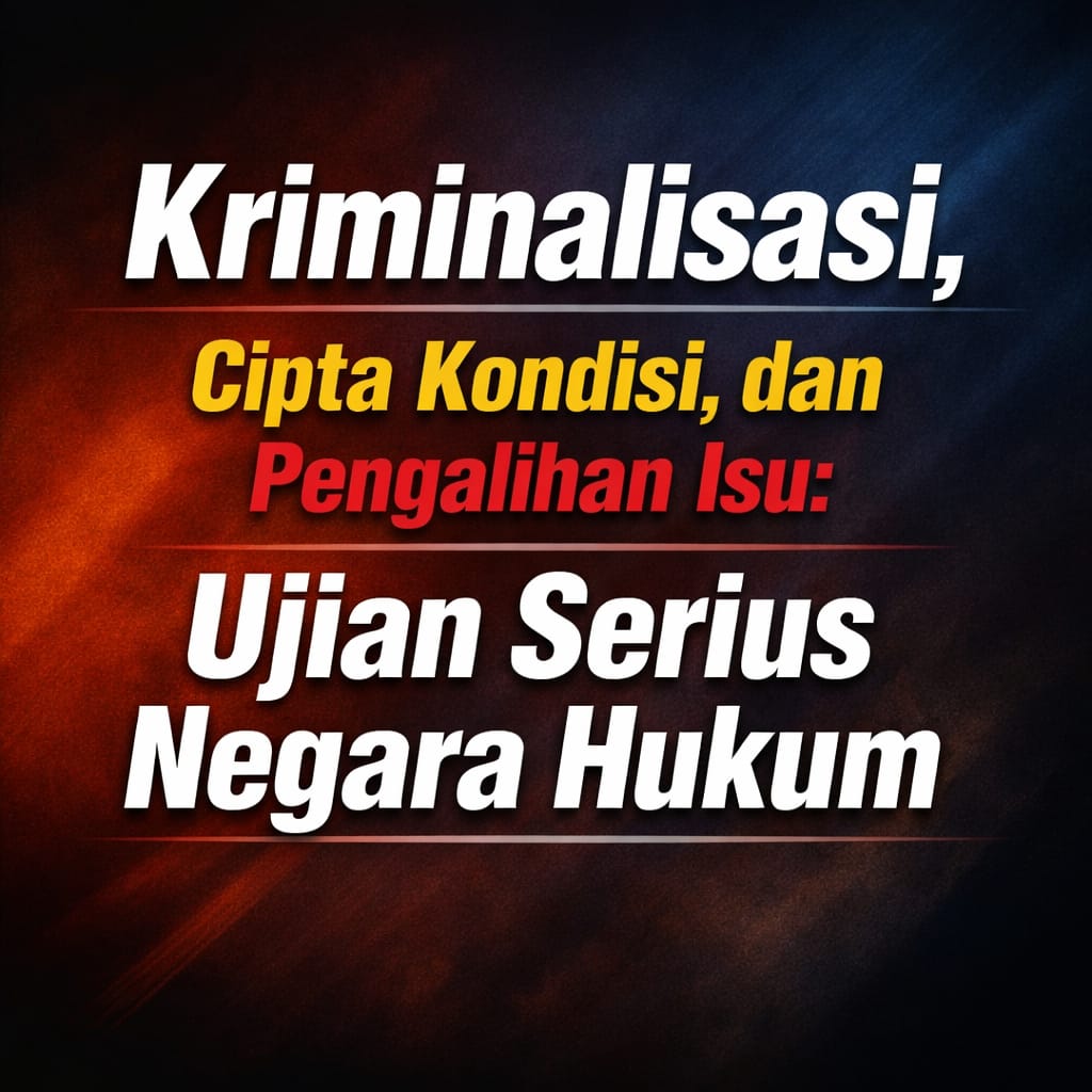 You are currently viewing Kriminalisasi sebagai Cipta Kondisi dan Pengalihan Isu: Ujian Serius Negara Hukum