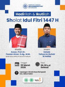 Read more about the article Muhammadiyah Baturraden Selenggarakan Sholat Idul Fitri 1447 H di Lapangan Akrab Rempoah